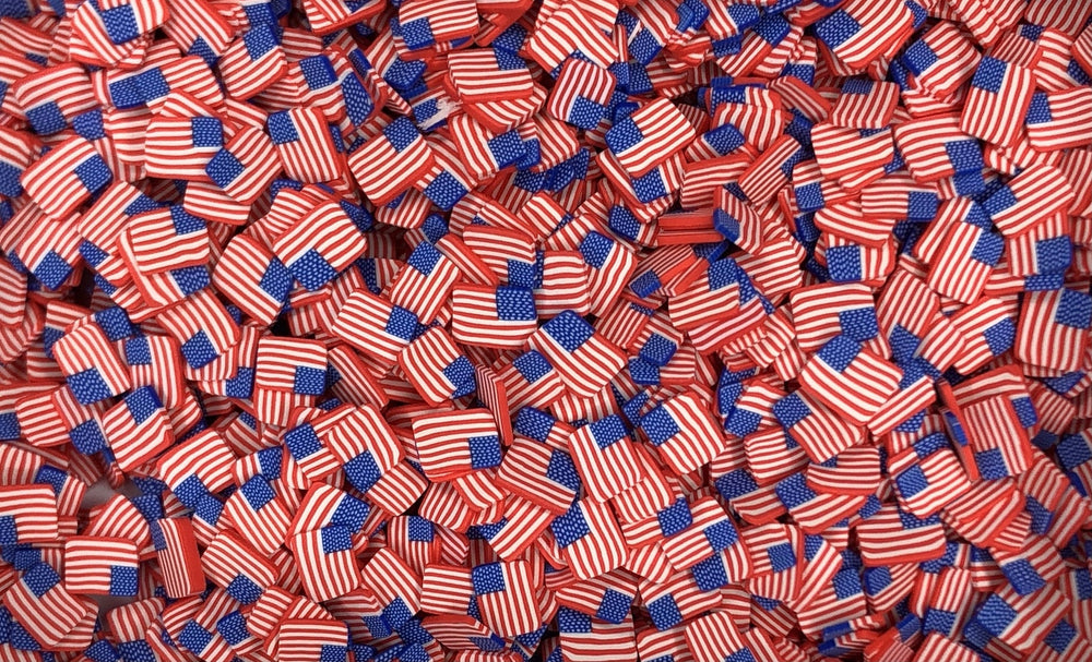 USA flags Fimo slices