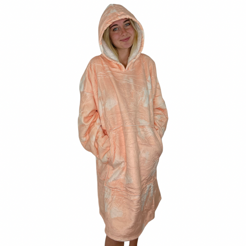 Hoodie Blanket Orange Tye-Die