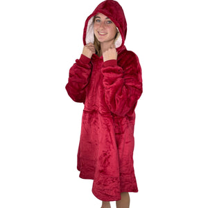 Hoodie Blanket ‚Weinrot‘