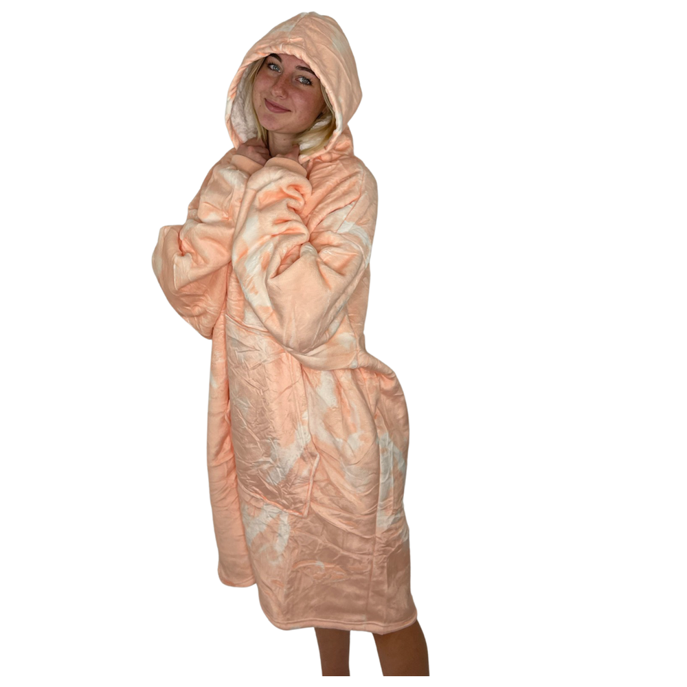 Hoodie Blanket Orange Tye-Die